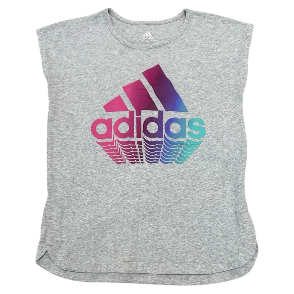 Adidas | Girls' Short Sleeve Dolman Waist Heather T-Shirt | Size Large 14 | NWOT